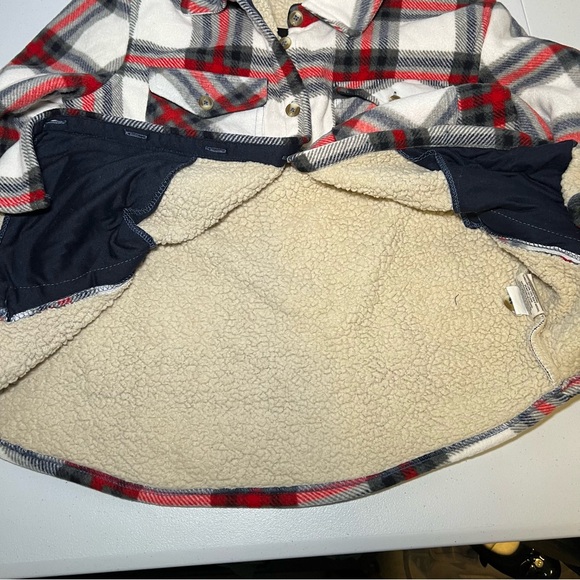 Sage Women's Long Sleeve Plaid Super Plush Sherpa Lined Fleece Shirt Jacket M - Picture 13 of 14